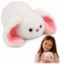 LEAN TOYS Pluszowy Królik Zając z Długimi Uszami, Biały, 16 cm