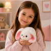 LEAN TOYS Pluszowy Królik Zając z Długimi Uszami, Biały, 16 cm