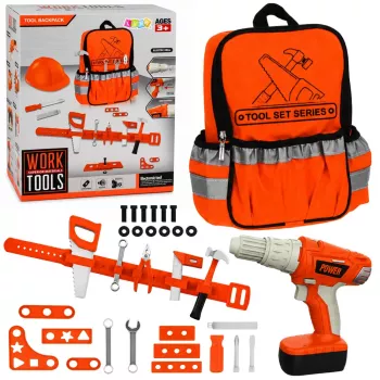 LEAN TOYS DIY Plecak Narzędziowy z Paskiem, Wkrętarka Akumulatorowa