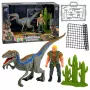LEAN TOYS Zestaw Łowca Dinozaurów Figurki Akcji z Ruchomymi Kończynami, Akcesoria z Siatką
