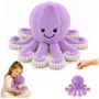LEAN TOYS Pluszowa Ośmiornica Przytulanka z Elastycznymi Mackami Fioletowa 30 cm