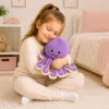LEAN TOYS Pluszowa Ośmiornica Przytulanka z Elastycznymi Mackami Fioletowa 30 cm