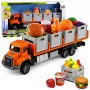 LEAN TOYS Pomarańczowy Food Truck Transportowy 1:55 Model Odlewany