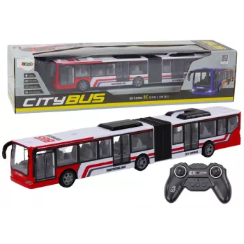 LEAN TOYS Zdalnie Sterowany Autobus Miejski RC Czerwono-Biały w Skali 1:20