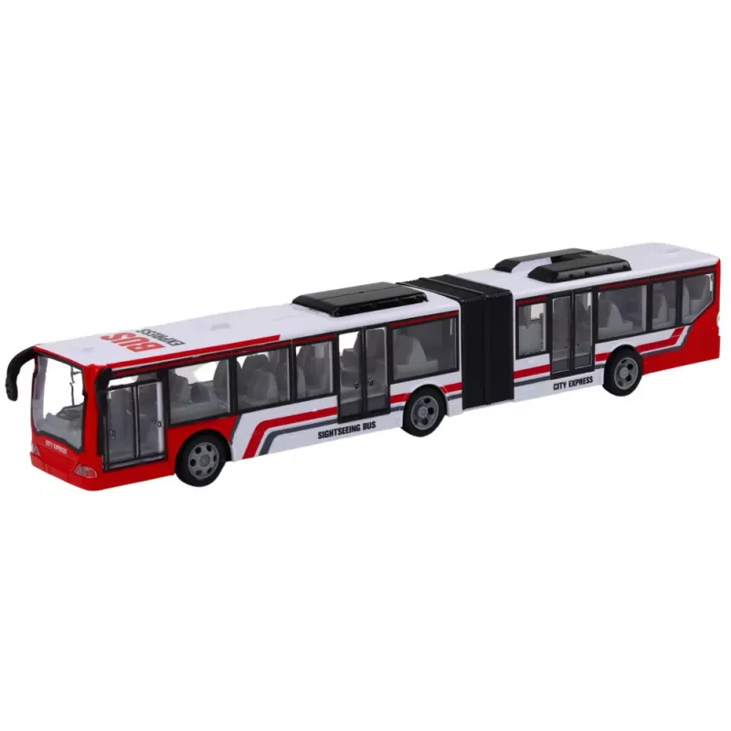 LEAN TOYS Zdalnie Sterowany Autobus Miejski RC Czerwono-Biały w Skali 1:20