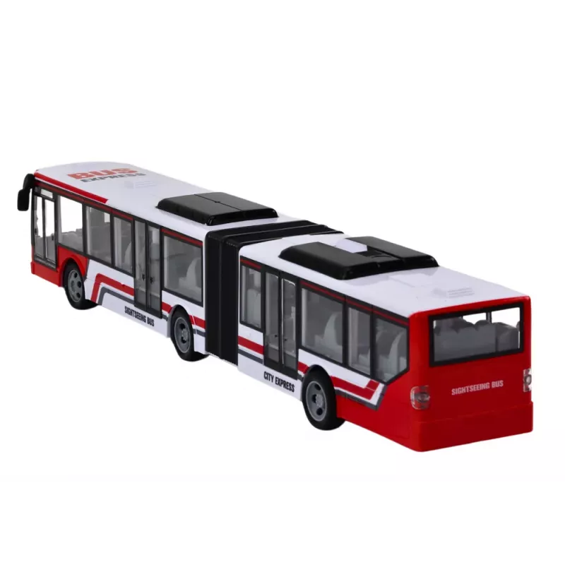 LEAN TOYS Zdalnie Sterowany Autobus Miejski RC Czerwono-Biały w Skali 1:20