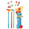 LEAN TOYS Zestaw golfowy z wózkiem, kijami, piłkami – gra sportowa na pole, 20 elementów