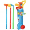 LEAN TOYS Zestaw golfowy z wózkiem, kijami, piłkami – gra sportowa na pole, 20 elementów