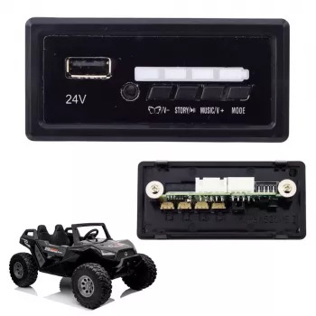 LEAN CARS 24V Panel Muzyczny Zamiennik do Samochodzików SX2039 SX1928 - Czarny