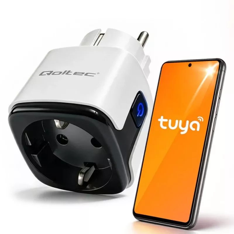 QOLTEC Smart WiFi Gniazdko 16A z monitorowaniem energii i timerem