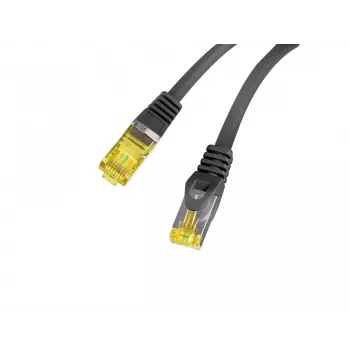 LANBERG Cat.6A S/FTP LSZH Patchcord 20m Czarny – 10GbE, Fluke Passed, 26AWG Czysta Miedź