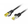 LANBERG Cat.6A S/FTP LSZH Patchcord 20m Czarny – 10GbE, Fluke Passed, 26AWG Czysta Miedź