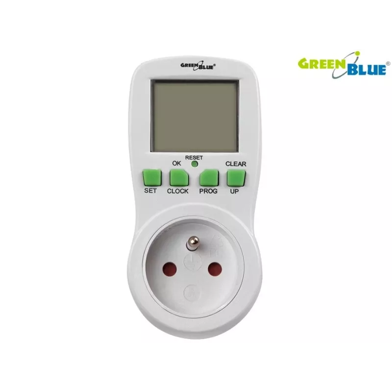 GreenBlue GB107 Cyfrowy programowalny wyłącznik czasowy 16 programów 230V 16A Schuko