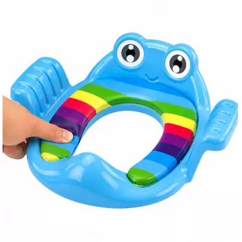 LEAN TOYS Nakładka na sedes dla dzieci Miękkie siedzisko z uchwytami Niebieska