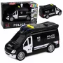 LEAN TOYS SWAT Special Unit Van Policyjny z Światłami i Dźwiękami, Skala 1:32, Akcja Pull-Back, Metal Odlewany