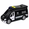 LEAN TOYS SWAT Special Unit Van Policyjny z Światłami i Dźwiękami, Skala 1:32, Akcja Pull-Back, Metal Odlewany