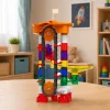 LEAN TOYS Klocki konstrukcyjne Kosmiczny tor dla kulek z tunelami kolorowy 3D 85 szt.