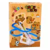 LEAN TOYS Tor zjeżdżalnią Kapibara z ruchomymi schodami, światłem i dźwiękiem - muzyczna zabawka wspinaczkowa dla dzieci 3+