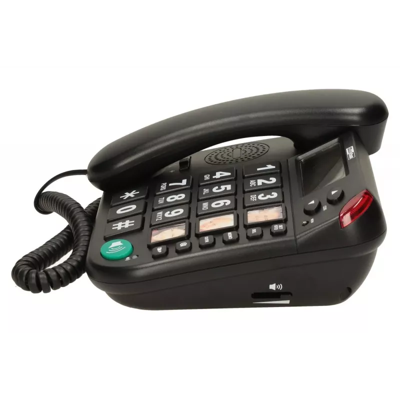 MAXCOM KXT 480 BB Telefon stacjonarny z wyświetlaczem LCD, czarny