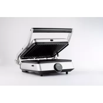 TORNADO TGC-5406-GS Grill kontaktowy – 2000 W, regulowany termostat, otwarcie 180°, srebrny/czarny