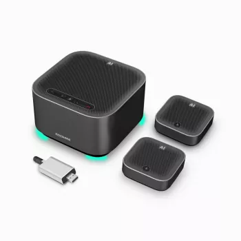 ROCWARE Zestaw konferencyjny do dużych sal A10W 4K UHD USB 3.1 Kamera konferencyjna z podwójnymi mikrofonami stereo, 120° FOV, 4x zoom cyfrowy, USB-C, Plug-and-Play, kompatybilna z Windows, macOS, Chrome OS