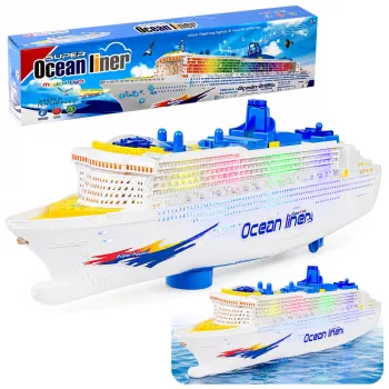 LEAN TOYS Statek wycieczkowy dla pasażerów z napędem ciernym, światłami i dźwiękami