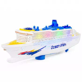 LEAN TOYS Statek wycieczkowy dla pasażerów z napędem ciernym, światłami i dźwiękami