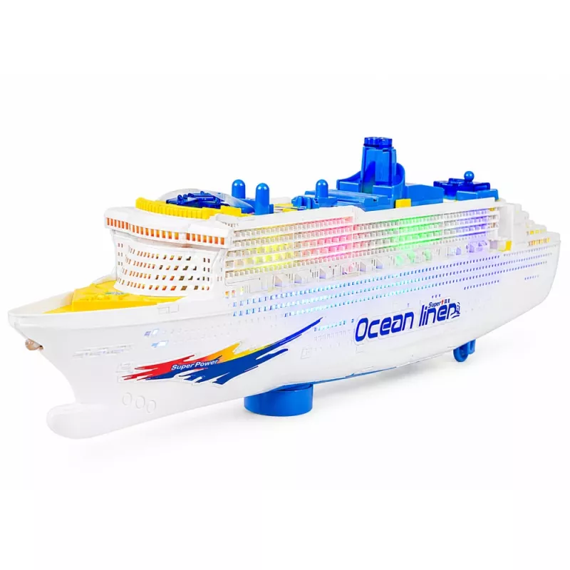 LEAN TOYS Statek wycieczkowy dla pasażerów z napędem ciernym, światłami i dźwiękami