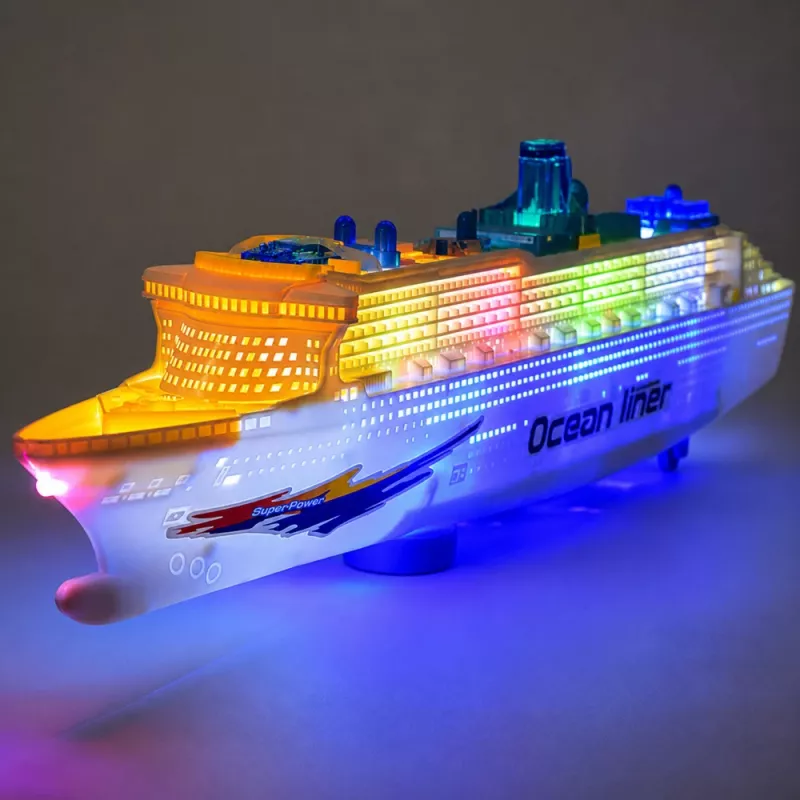 LEAN TOYS Statek wycieczkowy dla pasażerów z napędem ciernym, światłami i dźwiękami