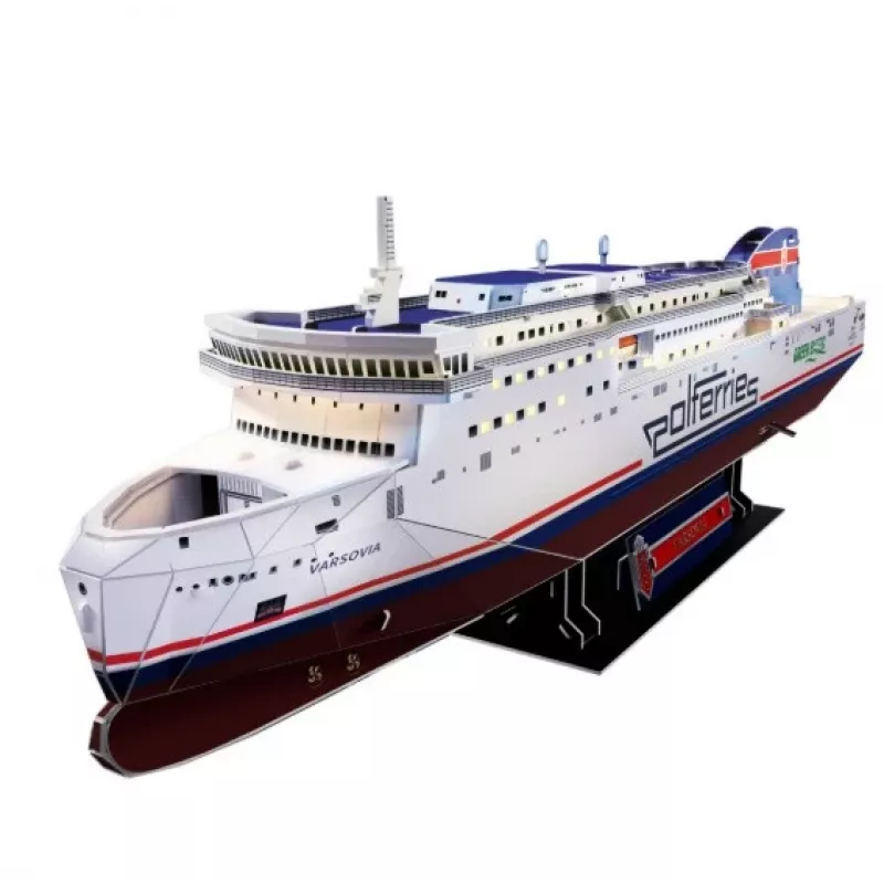 CubicFun 3D Puzzle - Model statku MS Prom Varsovia, 150 elementów, długość po złożeniu 44 cm, średni poziom trudności, wiek 8+