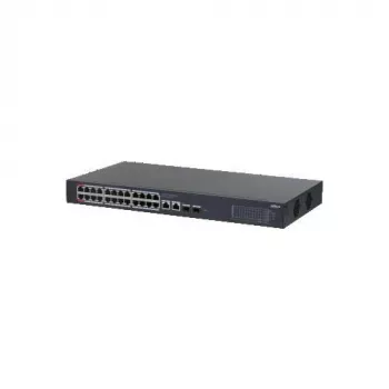 Dahua CS4228-24GT-375 24-portowy zarządzany przełącznik Gigabit PoE++ z 4 uplinkami SFP, budżetem 375W, warstwa 2, do montażu w szafie