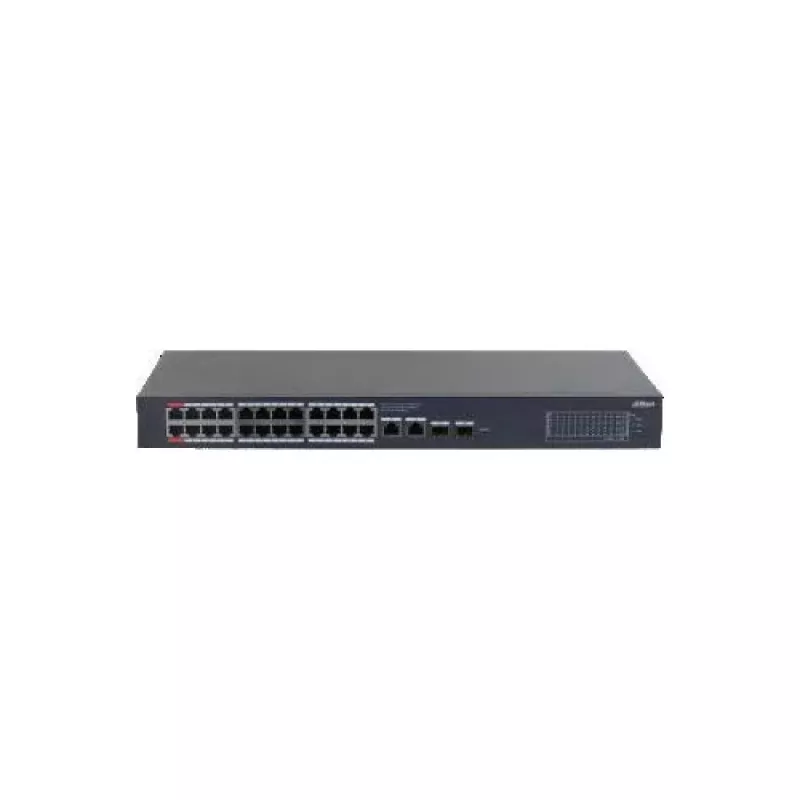Dahua CS4228-24GT-375 24-portowy zarządzany przełącznik Gigabit PoE++ z 4 uplinkami SFP, budżetem 375W, warstwa 2, do montażu w szafie