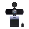 Kamera internetowa UGREEN FineCam Lite 4K UHD z 4-mikrofonowym układem, przesłoną prywatności, regulowanym polem widzenia, automatycznym kadrowaniem, HDR, USB-C, szary