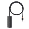 Baseus Lite Series 4-portowy hub USB 3.0 - 5Gbps, zasilany z magistrali, czarny (WKQX030101)