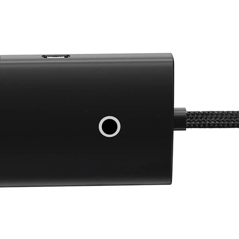 Baseus Lite Series 4-portowy hub USB 3.0 - 5Gbps, zasilany z magistrali, czarny (WKQX030101)