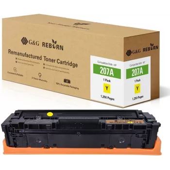 G&G Reborn Żółty wkład tonerowy zamiennik do HP 207A (W2212A) – 1250 stron