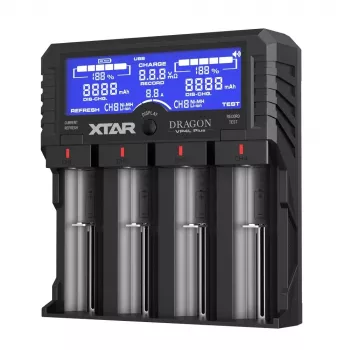XTAR VP4L Plus 4-slotowa ładowarka do baterii Li-ion/Ni-MH z wyświetlaczem LCD, szybkie ładowanie 2A, funkcja power banku