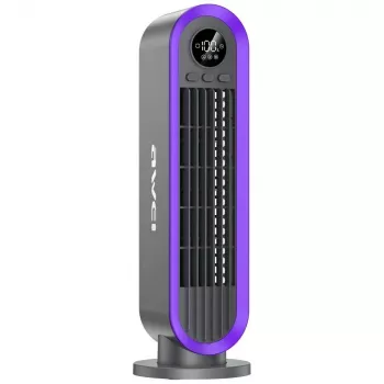 AWEI F52 Przenośny wentylator wieżowy 3600mAh USB-C ładowany, szary