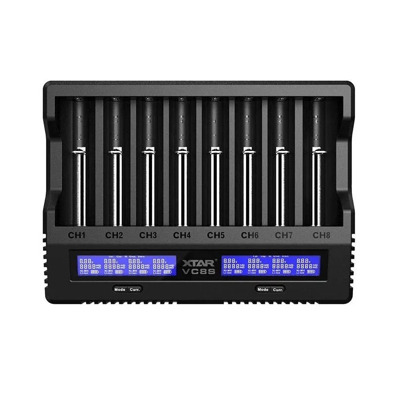 XTAR VC8S USB-C 8-komorowa inteligentna ładowarka akumulatorów z zasilaczem QC3.0 do Li-ion/Ni-MH