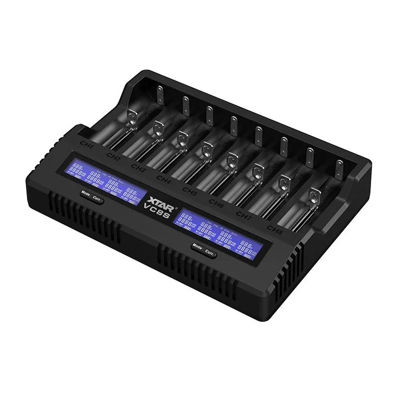 XTAR VC8S USB-C 8-komorowa inteligentna ładowarka akumulatorów z zasilaczem QC3.0 do Li-ion/Ni-MH