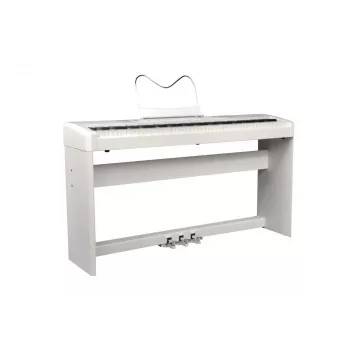 Ringway RP35 WH Cyfrowe Pianino ze Stojakiem i Modułem 3 Pedałów, 88 Klawiszy z Graded Hammer Action, Białe