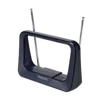Phil Antena telewizyjna wewnętrzna DVB-T/T2 z kablem koncentrycznym 1,8 m, 75 omów, filtrem 3G/4G, czarna