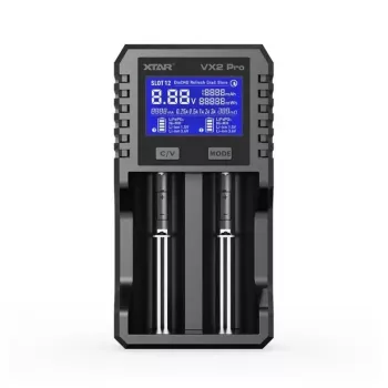 XTAR VX2 PRO SET Wielochemiczna inteligentna ładowarka akumulatorów z wejściem USB-C i funkcją power banku