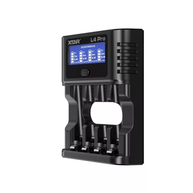 XTAR L4 PRO Uniwersalna inteligentna ładowarka do akumulatorów Li-ion i Ni-MH/Ni-CD z USB-C i wyświetlaczem LCD