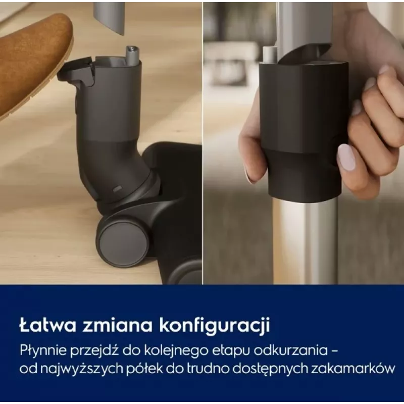 Electrolux Clean 600 EP61CB21W Bezprzewodowy Odkurzacz Pionowy, 21.6V, 55 min Pracy, Pojemnik na kurz 0.3L, Biały