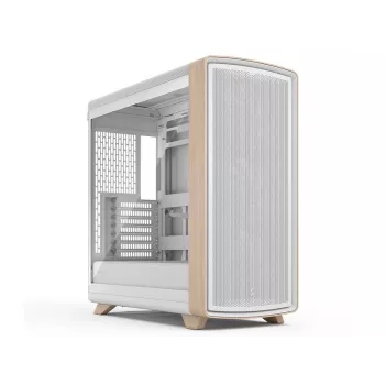 Fractal Design Summit Chalk White TG Clear Tint Mid-Tower Case z prawdziwym dębowym panelem przednim