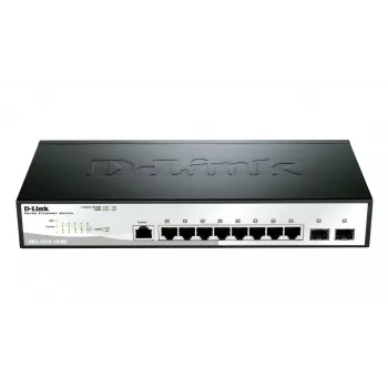 D-Link DGS-1210-10/ME/E Smart Managed Switch, 8x Gigabit Ethernet, 2x SFP, do montażu w szafie rack