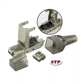 Techly 101911 Cat.6a STP Złącze modułowe RJ45 bez narzędzi, 10G, stop cynku, 22-26 AWG