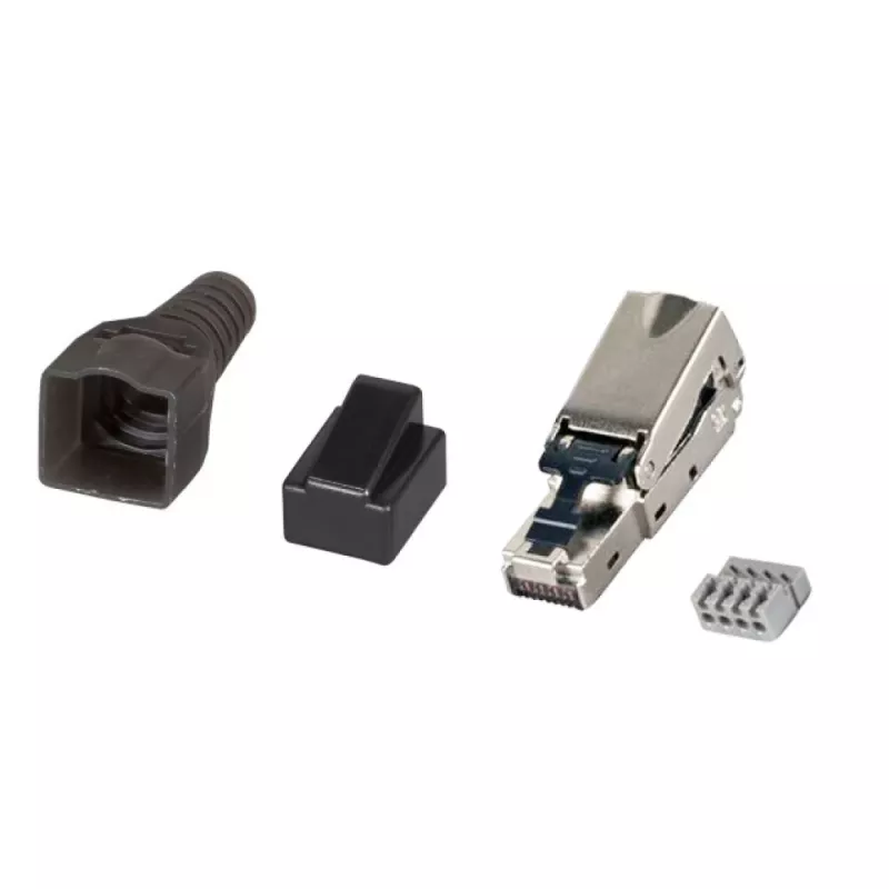 Techly 101911 Cat.6a STP Złącze modułowe RJ45 bez narzędzi, 10G, stop cynku, 22-26 AWG