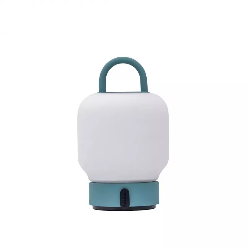 KOODUU Ładowana lampa stołowa LOOME Turkusowa z 3-stopniowym ściemniaczem dotykowym, 200 lm Ciepłe białe LED, USB-C, IP44 Odporna na zachlapanie, zintegrowany uchwyt